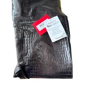 SPANX Charcoal Croc-Patterned Leggings